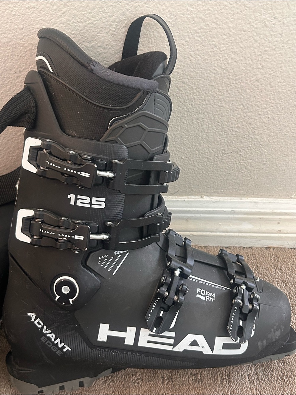 Head Men's Black Alpine Ski Boot - 125 Flex 280-285  size 10-10.5